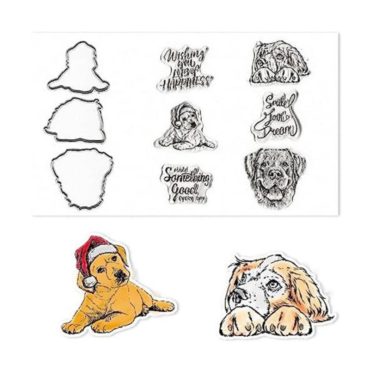 Sellos y troqueles transparentes para perros y cachorros