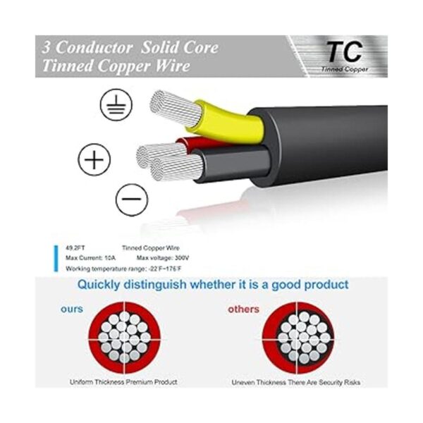 RESHAKE Cable eléctrico de calibre 22 y 3 conductores_4