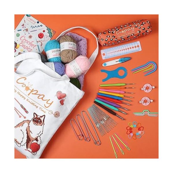 Coopay Kit de ganchillo para principiantes con hilo de 15