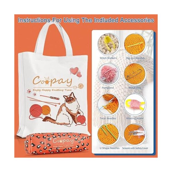 Coopay Kit de ganchillo para principiantes con hilo de 15