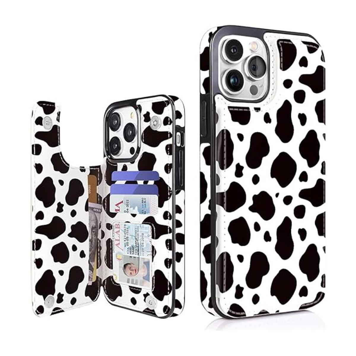 Obbii Black Cow Print Compatible with iPhone 14 Pro Max