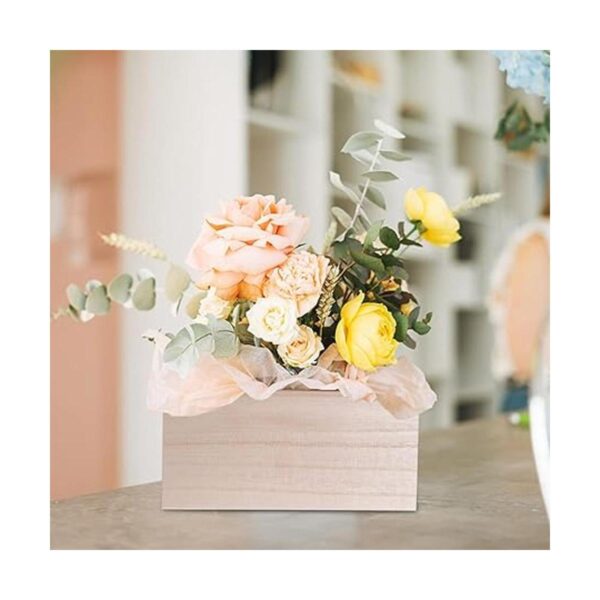 8 Pack Unfinished Wooden Box 6 x 6 Inch Square Rustic