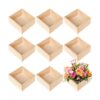 8 Pack Unfinished Wooden Box 6 x 6 Inch Square Rustic