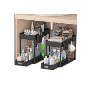 2 Pack Adjustable Height Under Sink Organizer and_1