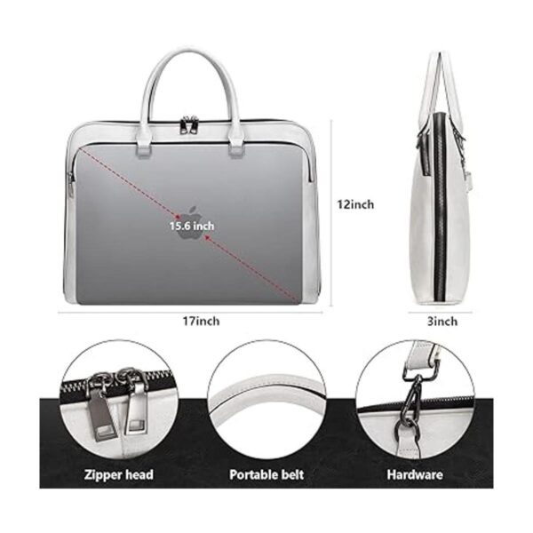 Blofinche Bolso bandolera para laptop maletín de cuero_2