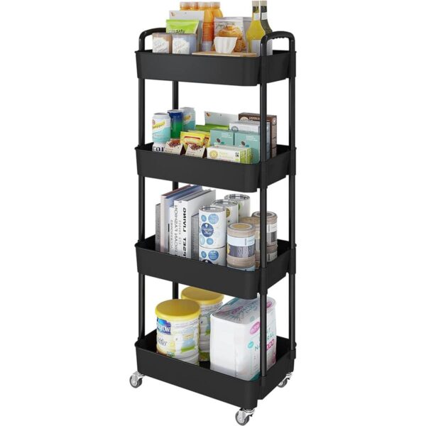 Laiensia Carrito de almacenamiento de 4 niveles