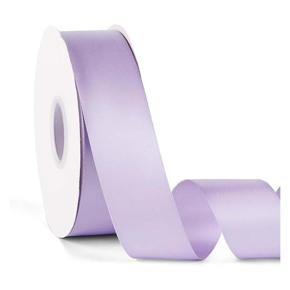 Cinta de satén de color morado claro de doble cara de 112