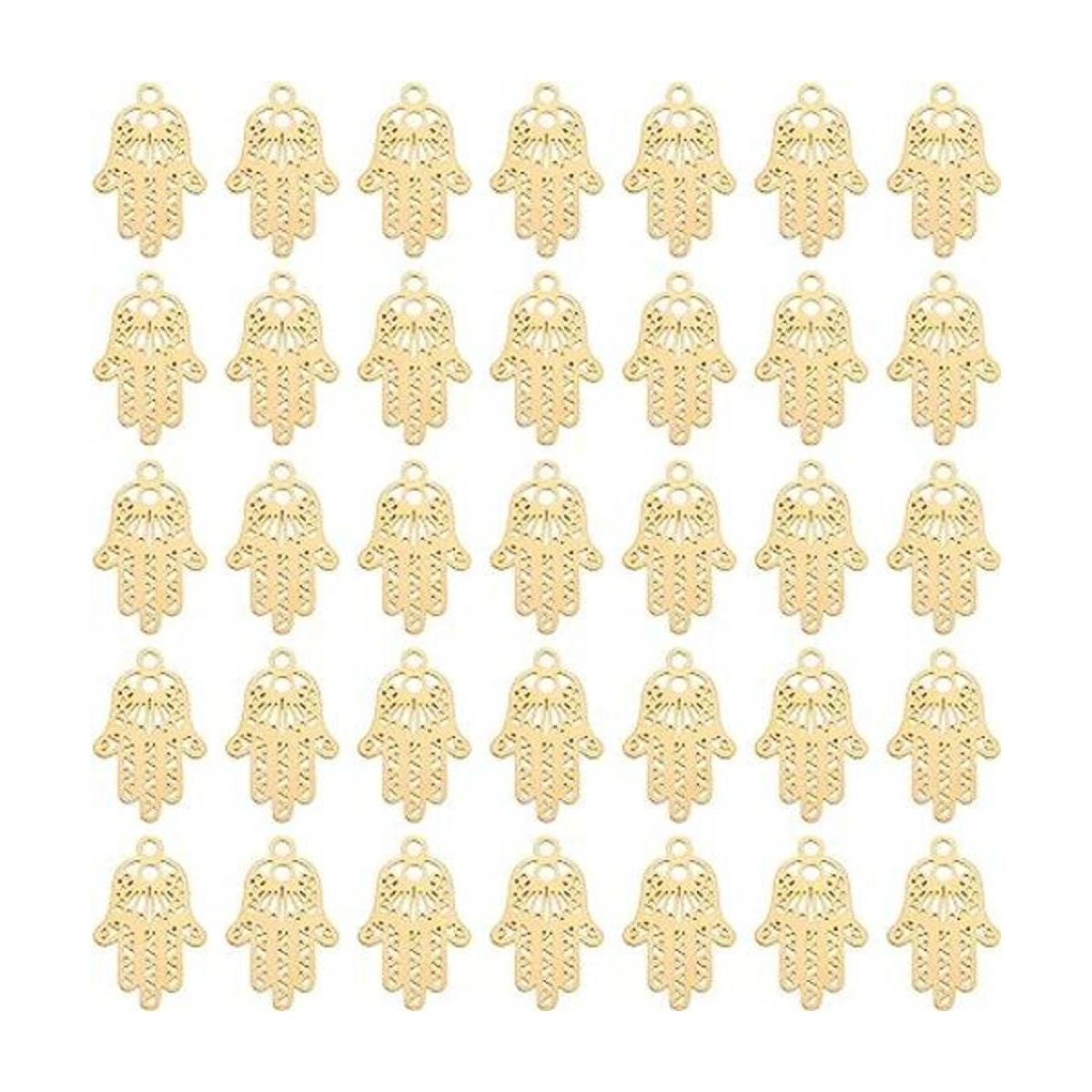 DICOSMETIC 60 colgantes de mano Hamsa de acero inoxidable
