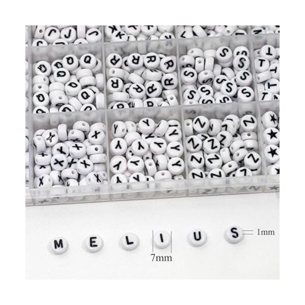 Melius Cuentas de letras acrílicas 1450 cuentas redondas_2