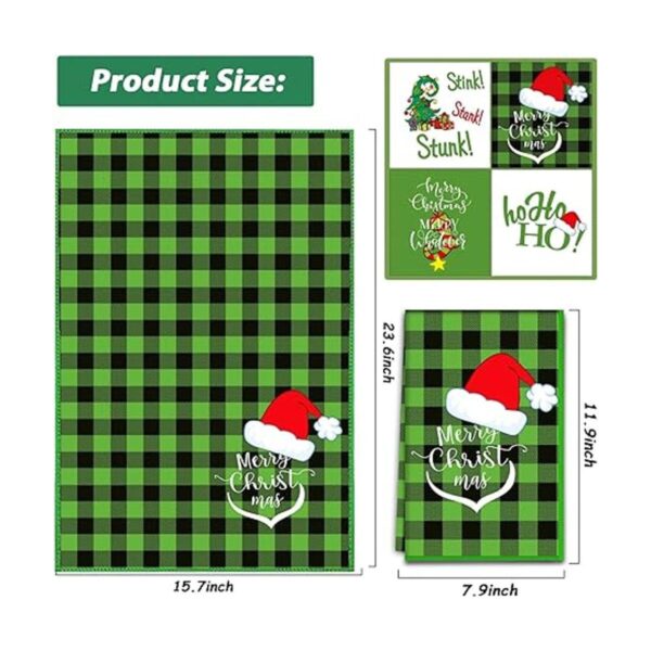 Juego de 4 toallas de cocina de Navidad con Stink Stank