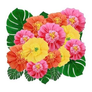 Canlierr Flores de papel de seda grandes hojas de palma