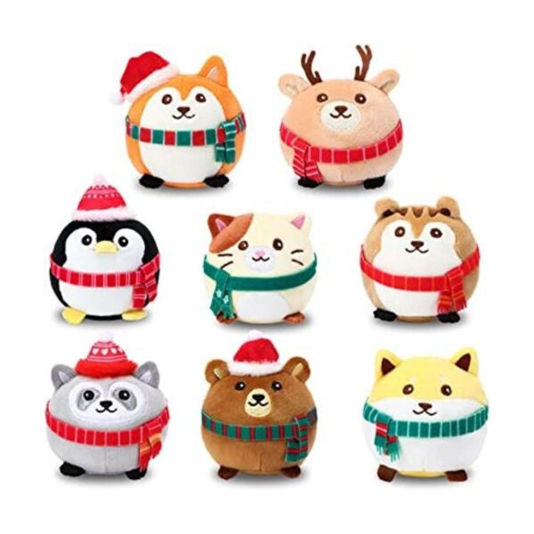 8 juguetes de peluche suaves de Navidad adornos de_1
