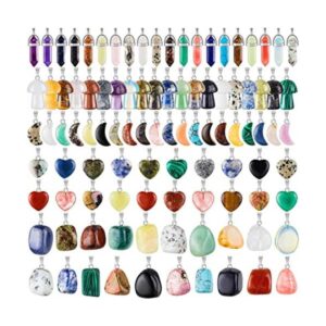 100 dijes de piedra de cristal colgantes de piedra