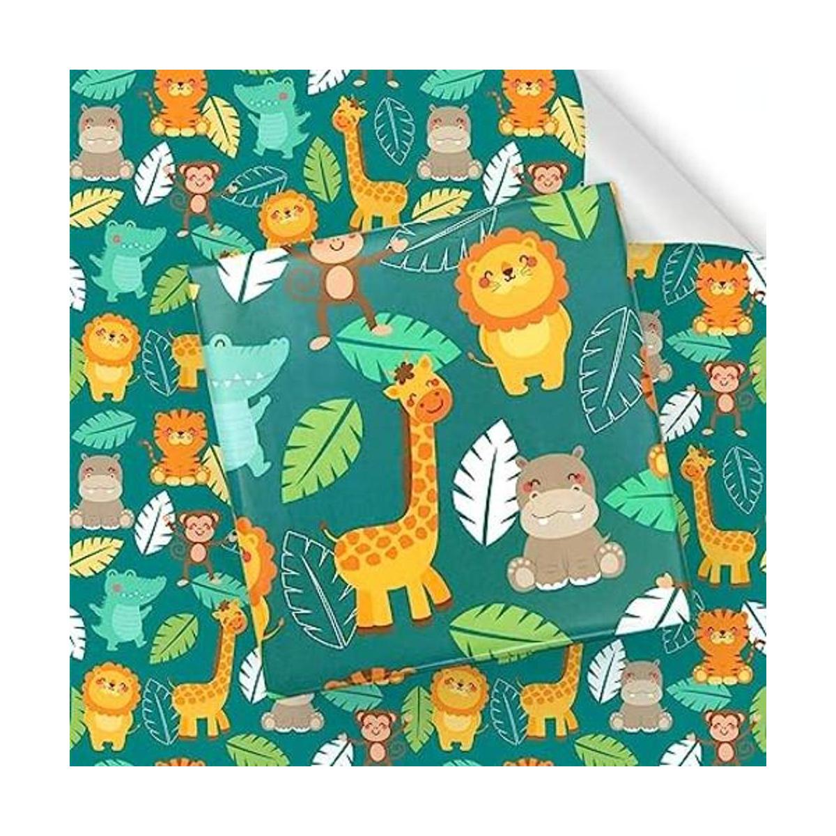Papel de regalo de cumpleaños para niños y niñas animales