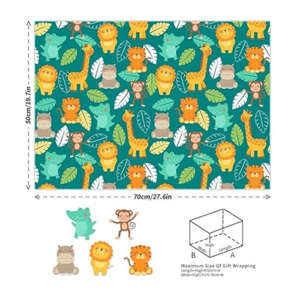 Papel de regalo de cumpleaños para niños y niñas animales