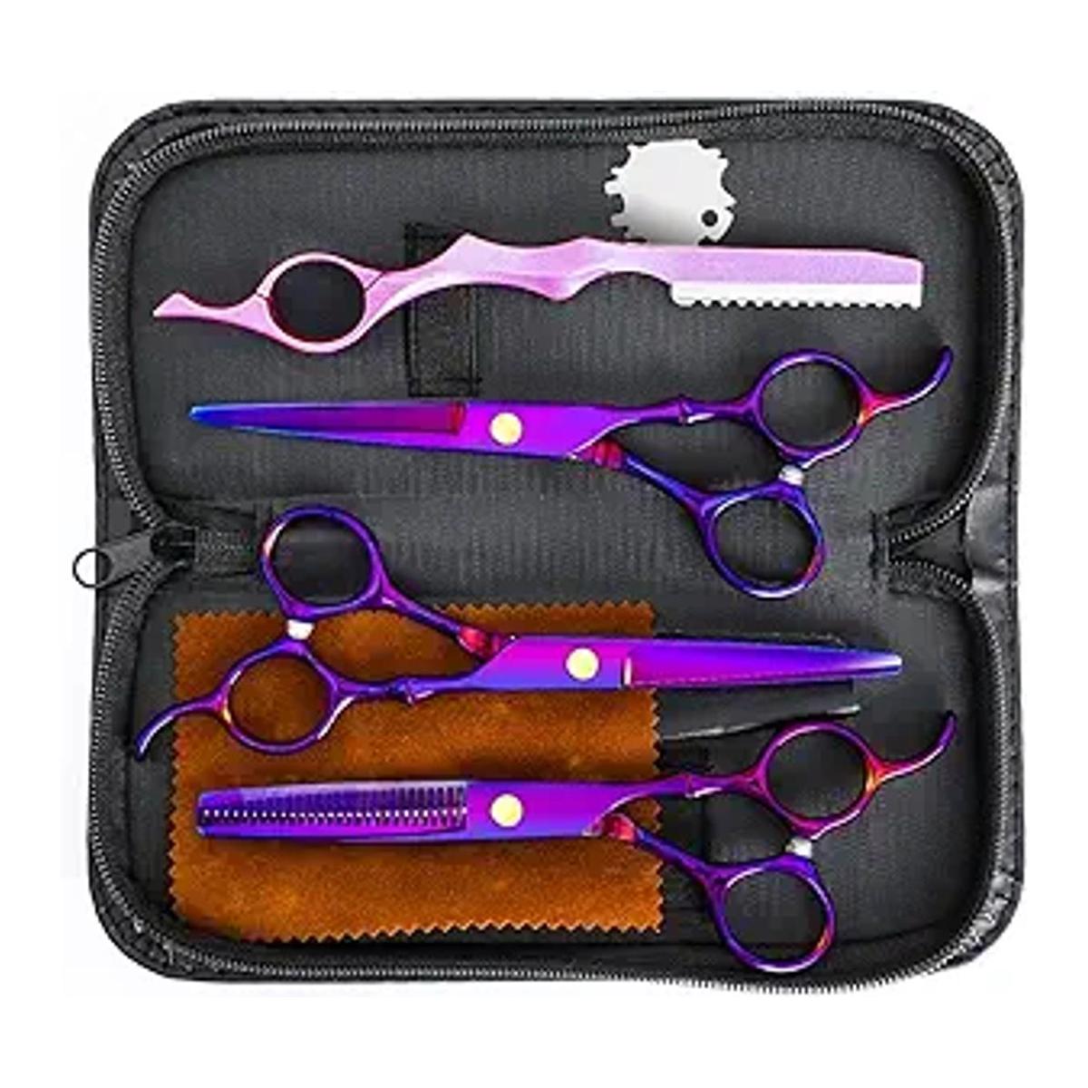 Juego de tijeras profesionales de corte de pelo de acero