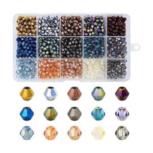 JEBBO 1800 cuentas de cristal de bicona de 0.44 pulgadas