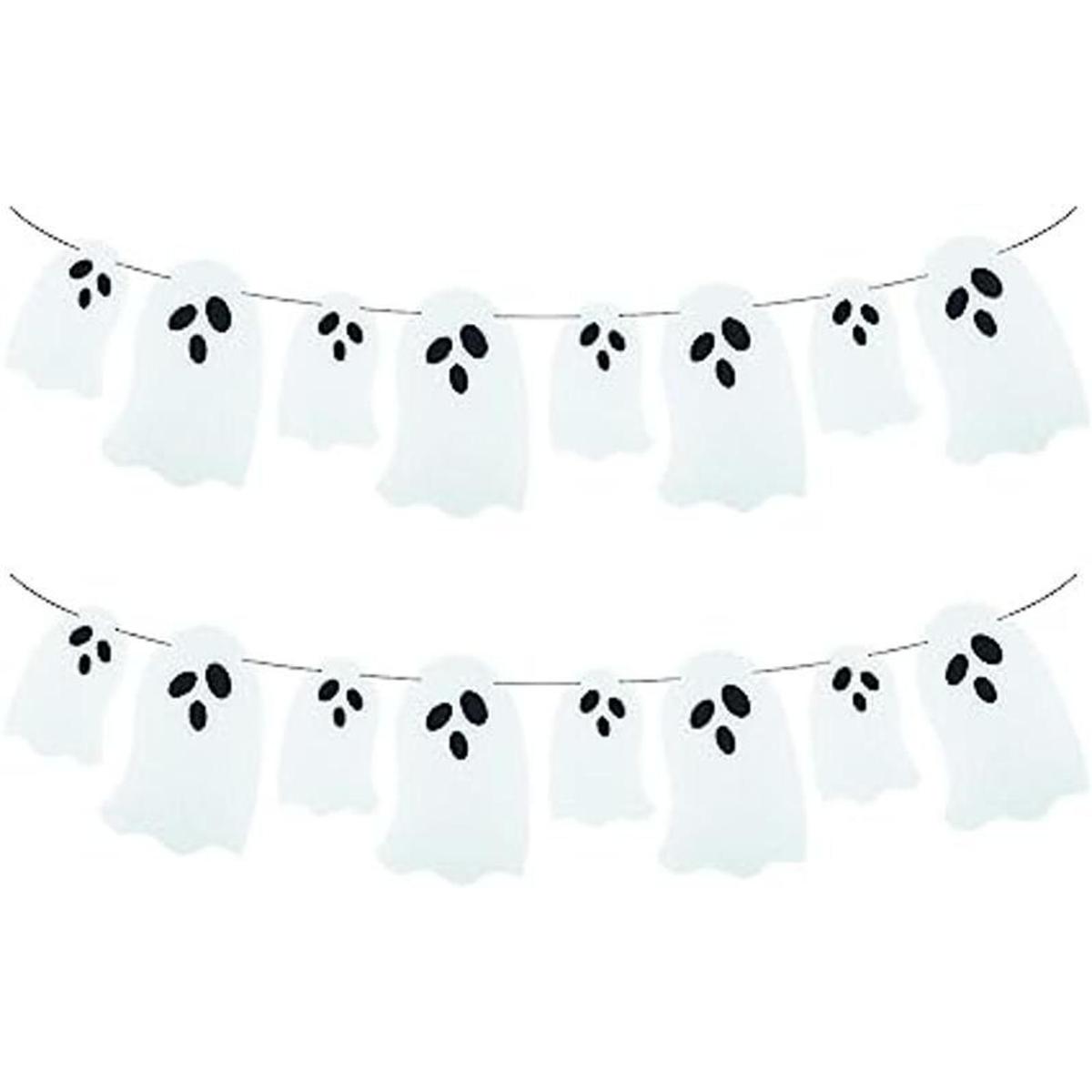 SaktopDeco Paquete de 2 guirnaldas de fantasma de fieltro