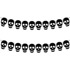 SaktopDeco Paquete de 2 guirnaldas de calavera de fieltro_1