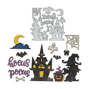 Hying Troqueles de palabras de bruja de Halloween para_1