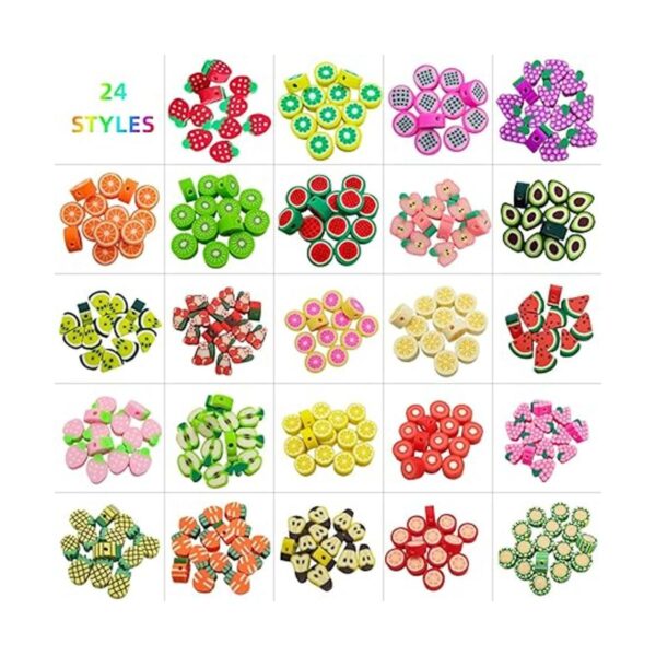 JEBBO 480 cuentas de arcilla de frutas para hacer joyas
