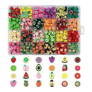JEBBO 480 cuentas de arcilla de frutas para hacer joyas