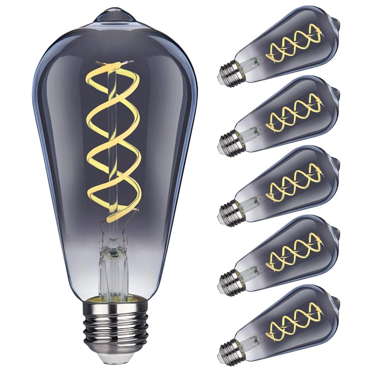 Bombilla LED Edison ST19 ST58 vintage paquete de 6