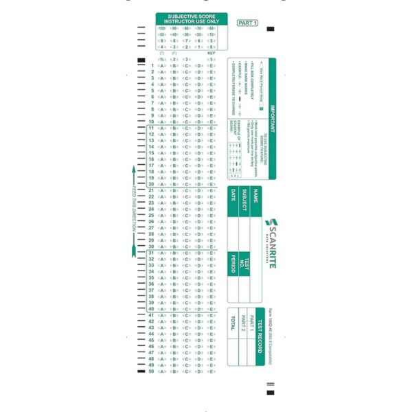 ScanRite Hoja de prueba compatible con Scantron 882E_2