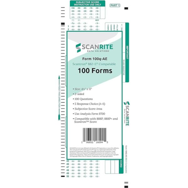 ScanRite Hoja de prueba compatible con Scantron 882E_1