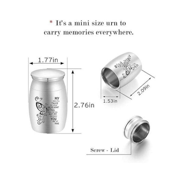 Urna de cremación de recuerdo de aluminio pequeña de 3_3
