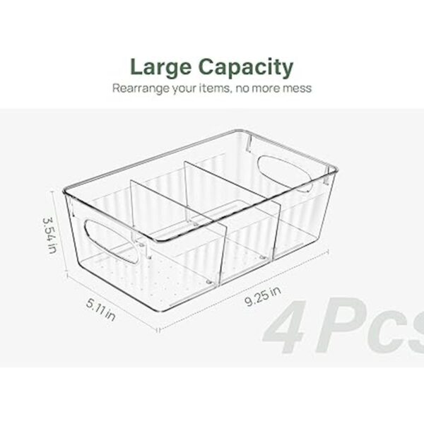 Kootek 4 Pack Clear Pantry Organization and Storage Bins_2