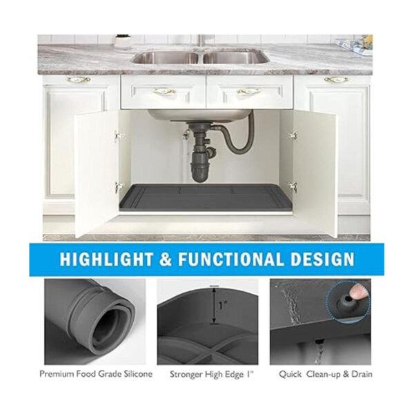Under Sink Mats for Kitchen Waterproof Cut to Fit Under