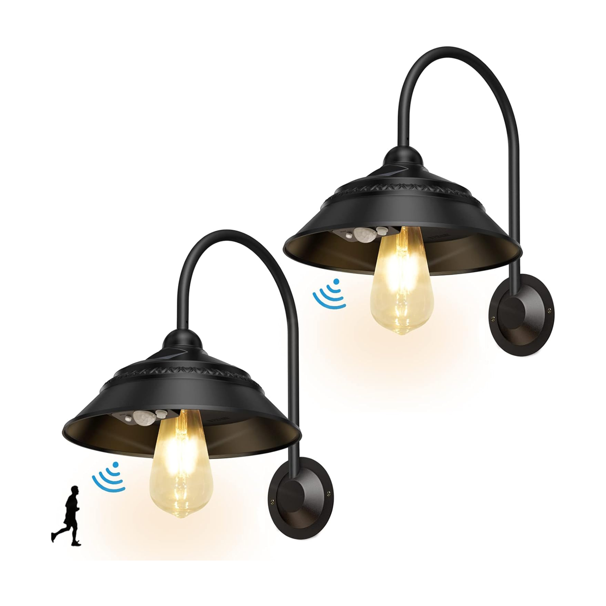 2 Pack Solar Barn Light Ufelizor Solar Wall Mount Light