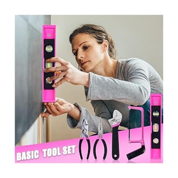 Pink Tool Set 205 Piece Home Tool Kit with 3.6V Electric_6