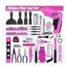 Pink Tool Set 205 Piece Home Tool Kit with 3.6V Electric_2