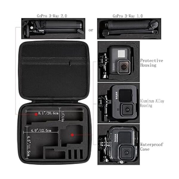 Funda rígida para cámara de acción plateada GoPro Hero_4