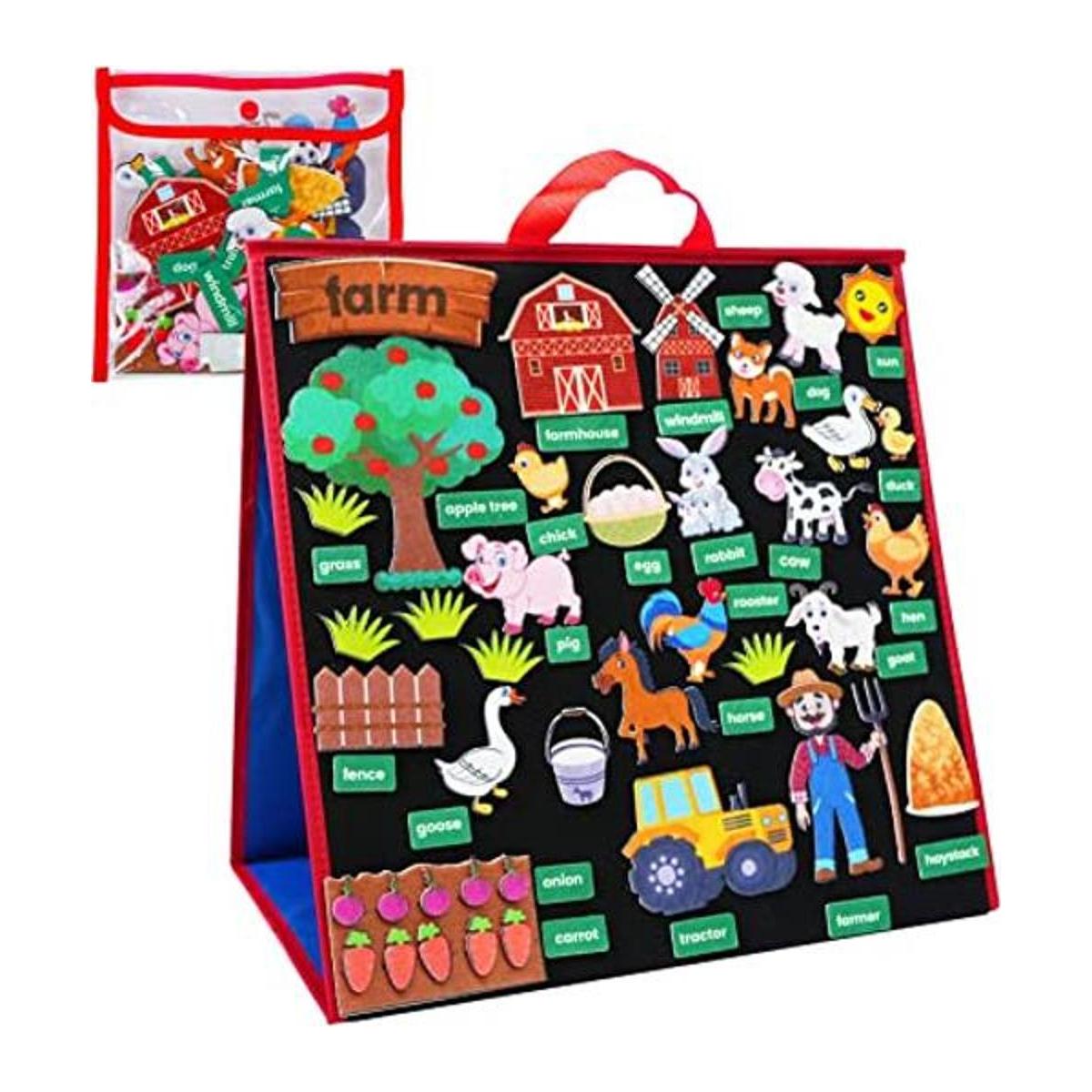 Twohomc Folding Felt Board for ToddlersFelt Board for