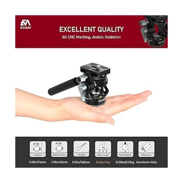 EVUMO Mini cabezal de líquido de video cámara compacta_2