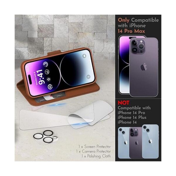 Niunisi Funda tipo cartera para iPhone 14 Pro Max de 6.7_2