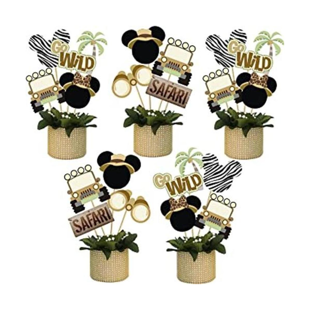 Mickey Safari Palitos de centro de mesa decoración de