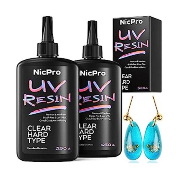 Nicpro Resina UV de 17.64 oz 2 piezas de resina epoxi UV