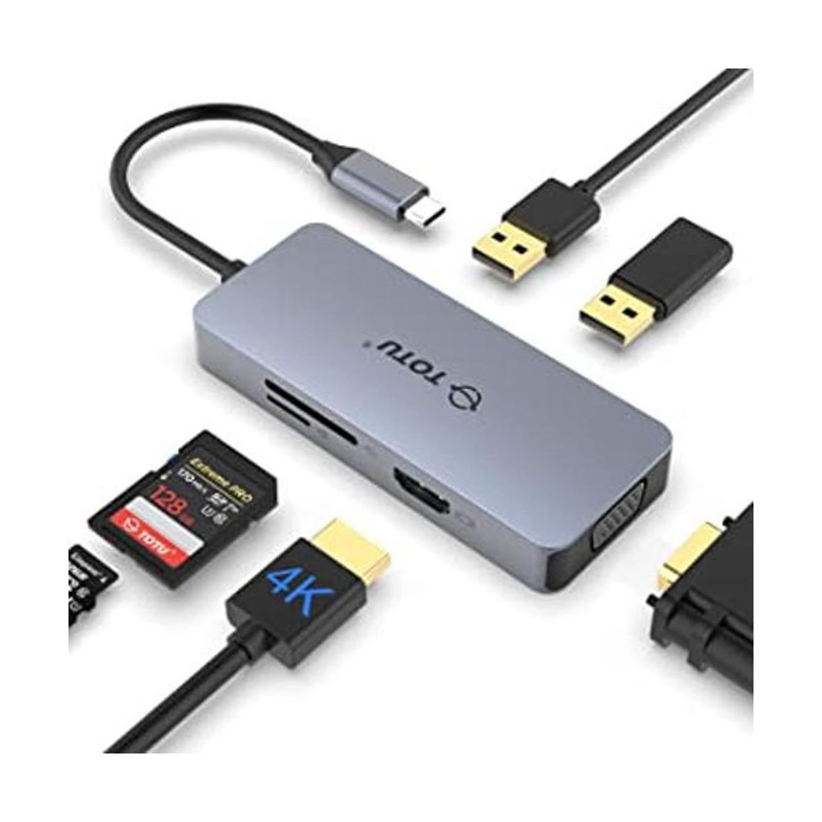 Hub USB C estación de acoplamiento concentrador TOTU 6
