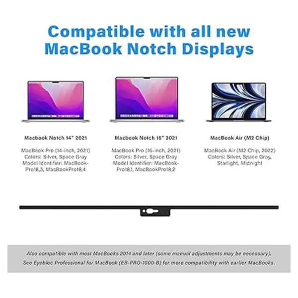 EyeBloc Funda de cámara web para MacBook Notch Series