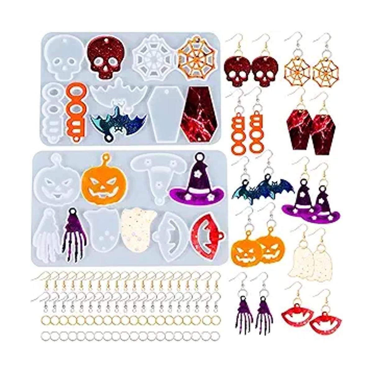 Rifanda 82 moldes de resina para aretes de Halloween con