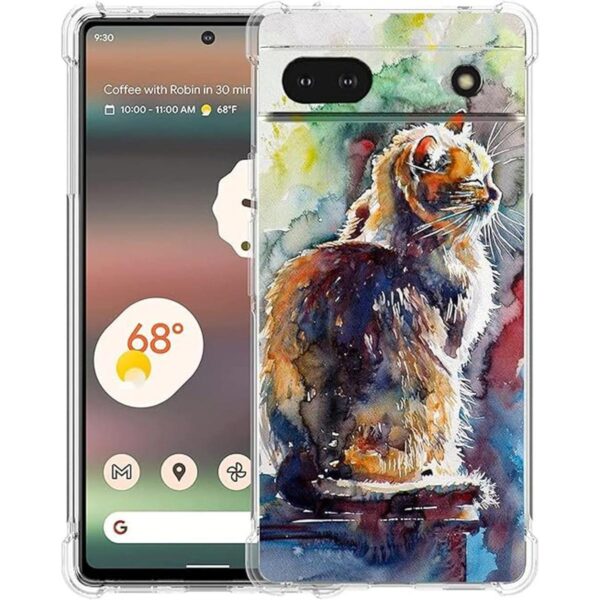 Funda para Pixel 6a Beaucov con bonito diseño de gato y_1