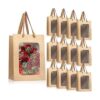 50 bolsas de regalo de papel con ventana transparente