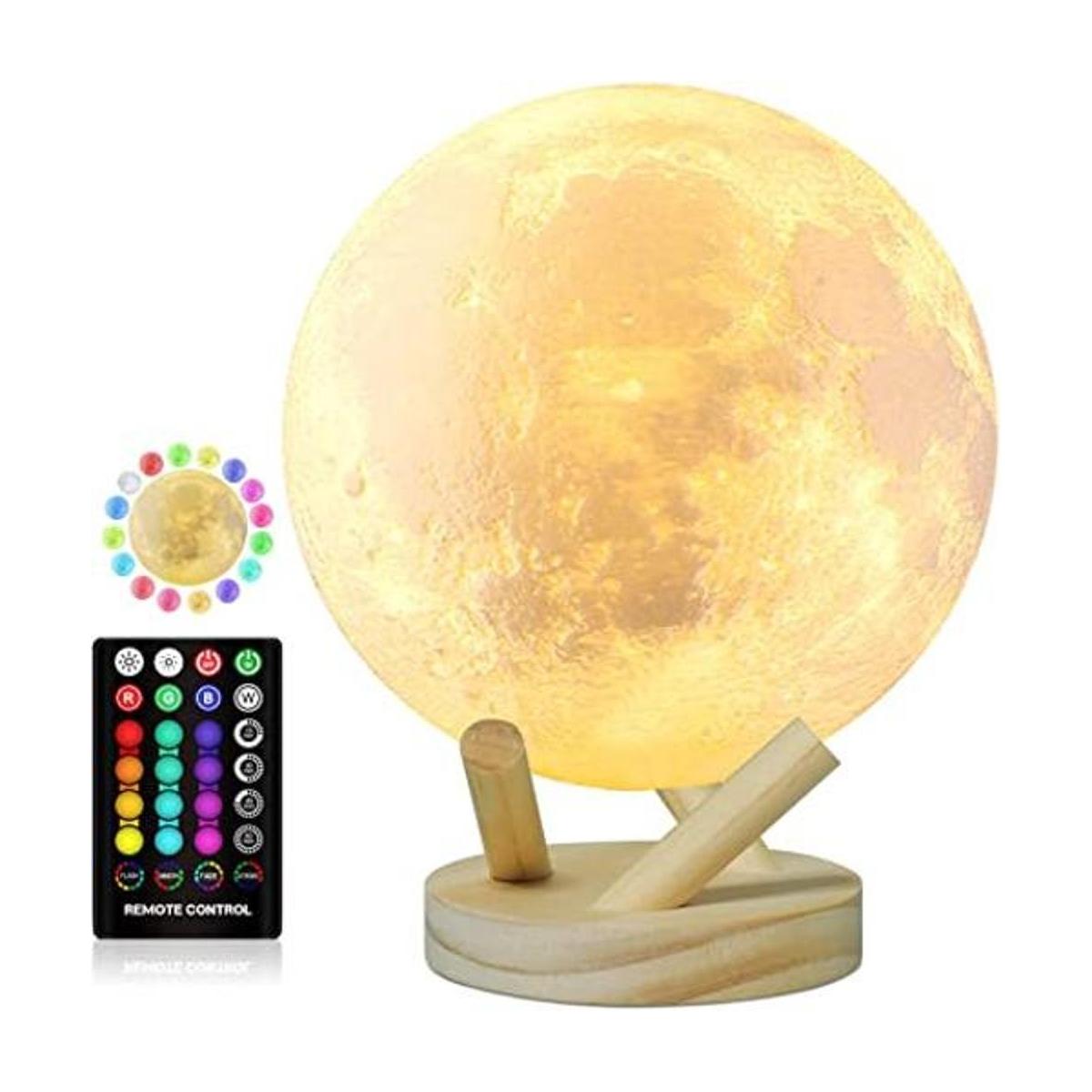 Moon Lamp GROPINFLY Night Light 16 Colors 3D Light Lamp
