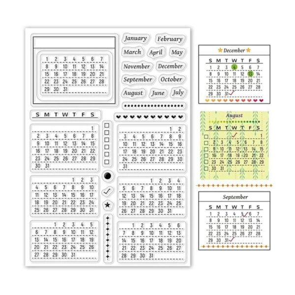 ORIGACH Agenda de calendario sellos transparentes mezcla