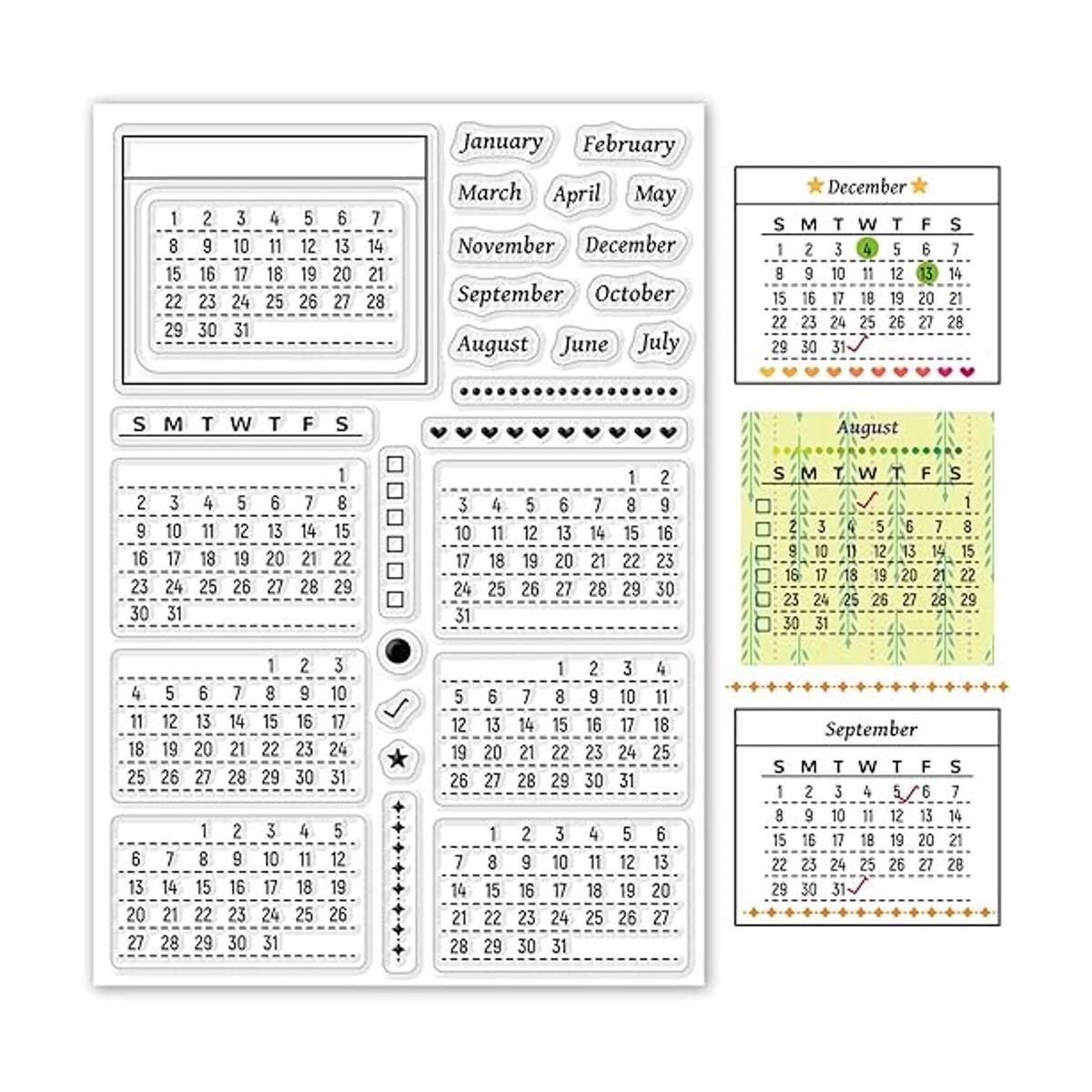 ORIGACH Agenda de calendario sellos transparentes mezcla