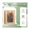 50 bolsas de regalo de papel con ventana transparente